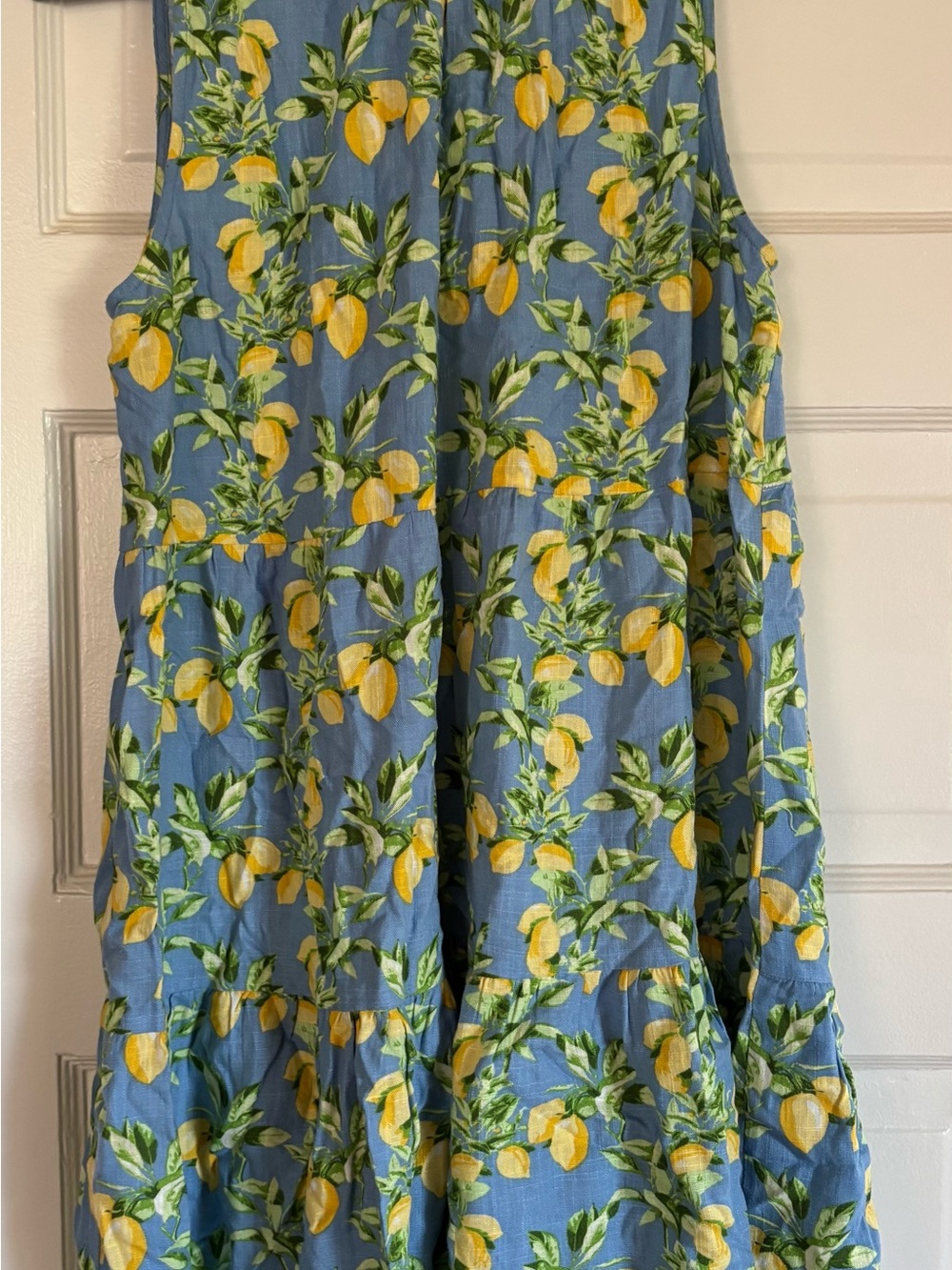 Ann Taylor Loft Blue Lemon Print Dress